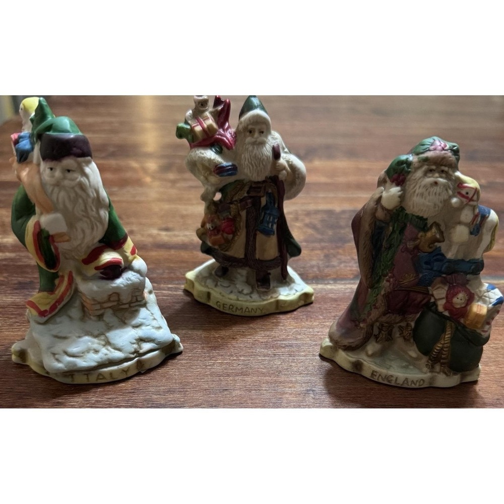 Vintage lot 3 Santas The Nations Figurines 1991 RSVP Germany Italy England 4.5"
